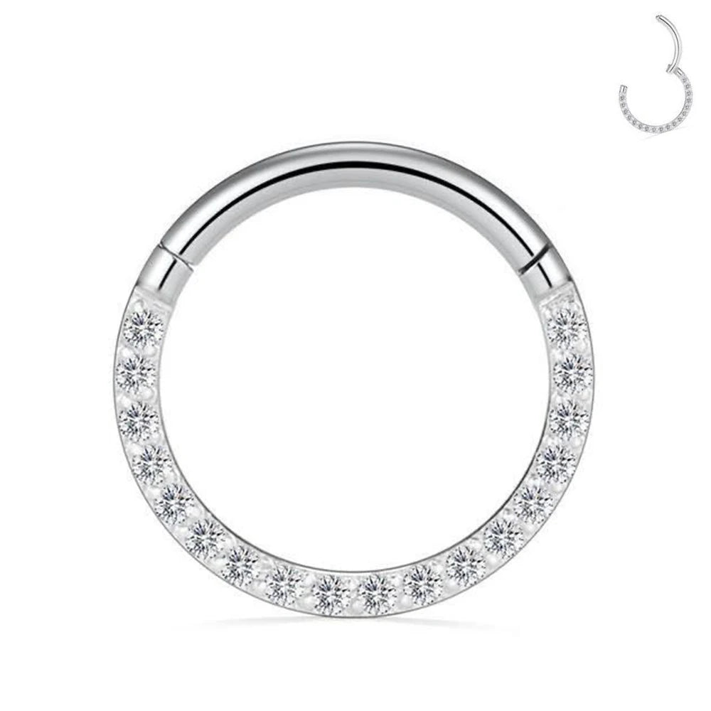F136 Titanium Piercing Clicker Segment Hoop Nose Rings Earrings Nose Septum Piercing Ear Tragus Cartilage Helix Lip Ear Piercing