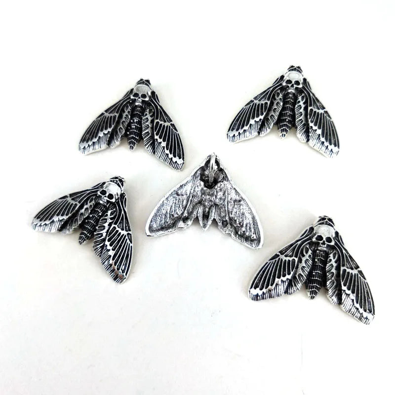 hzew 5 pcs new accessories Animal moth skull head moth pendant for women man Accessories