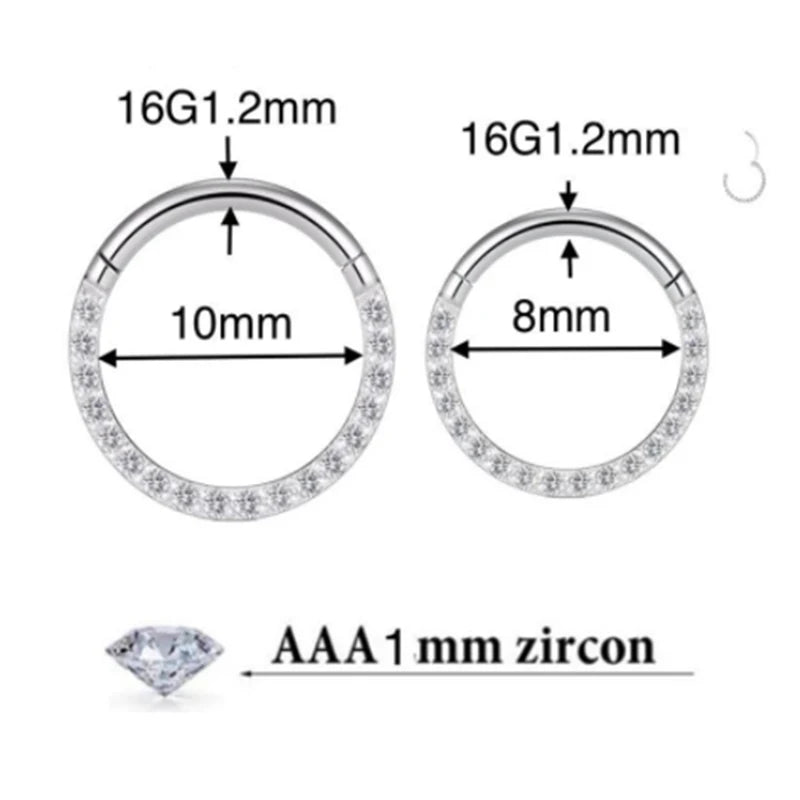 F136 Titanium Piercing Clicker Segment Hoop Nose Rings Earrings Nose Septum Piercing Ear Tragus Cartilage Helix Lip Ear Piercing