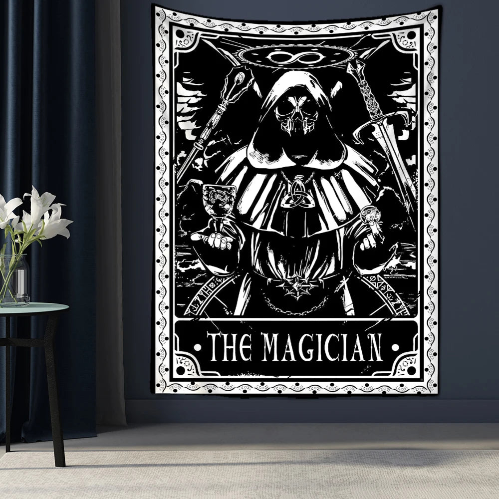 Tarot Tapestry Wall Hanging Witchcraft Divination Bed Sheet Beach Mat Bohemian Hippie TAPIZ Wall Home Decor
