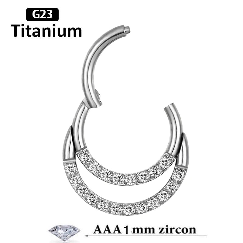 F136 Titanium Piercing Clicker Segment Hoop Nose Rings Earrings Nose Septum Piercing Ear Tragus Cartilage Helix Lip Ear Piercing