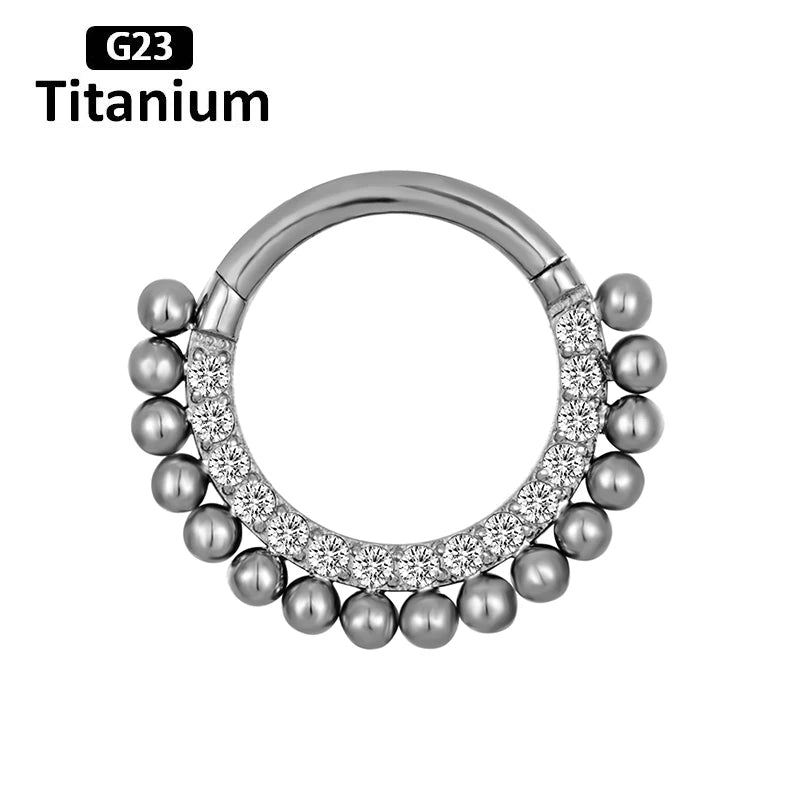F136 Titanium Piercing Clicker Segment Hoop Nose Rings Earrings Nose Septum Piercing Ear Tragus Cartilage Helix Lip Ear Piercing