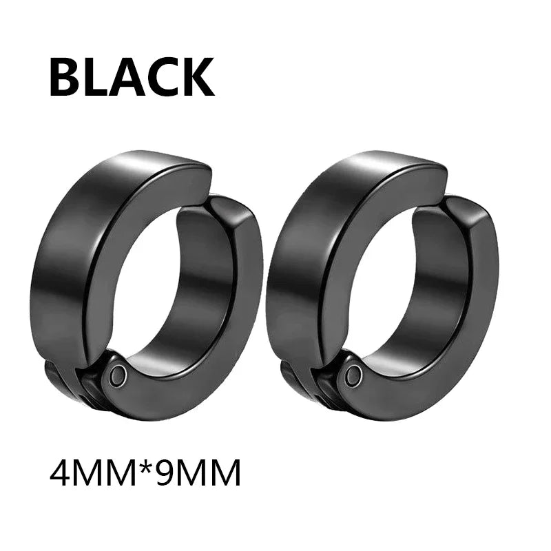 1 pairs No Piercing Earrings Titanium Steel Clip-on Fake Earring Round Ear Clip For Women Men Punk Party Fashion Sexy Jewelry