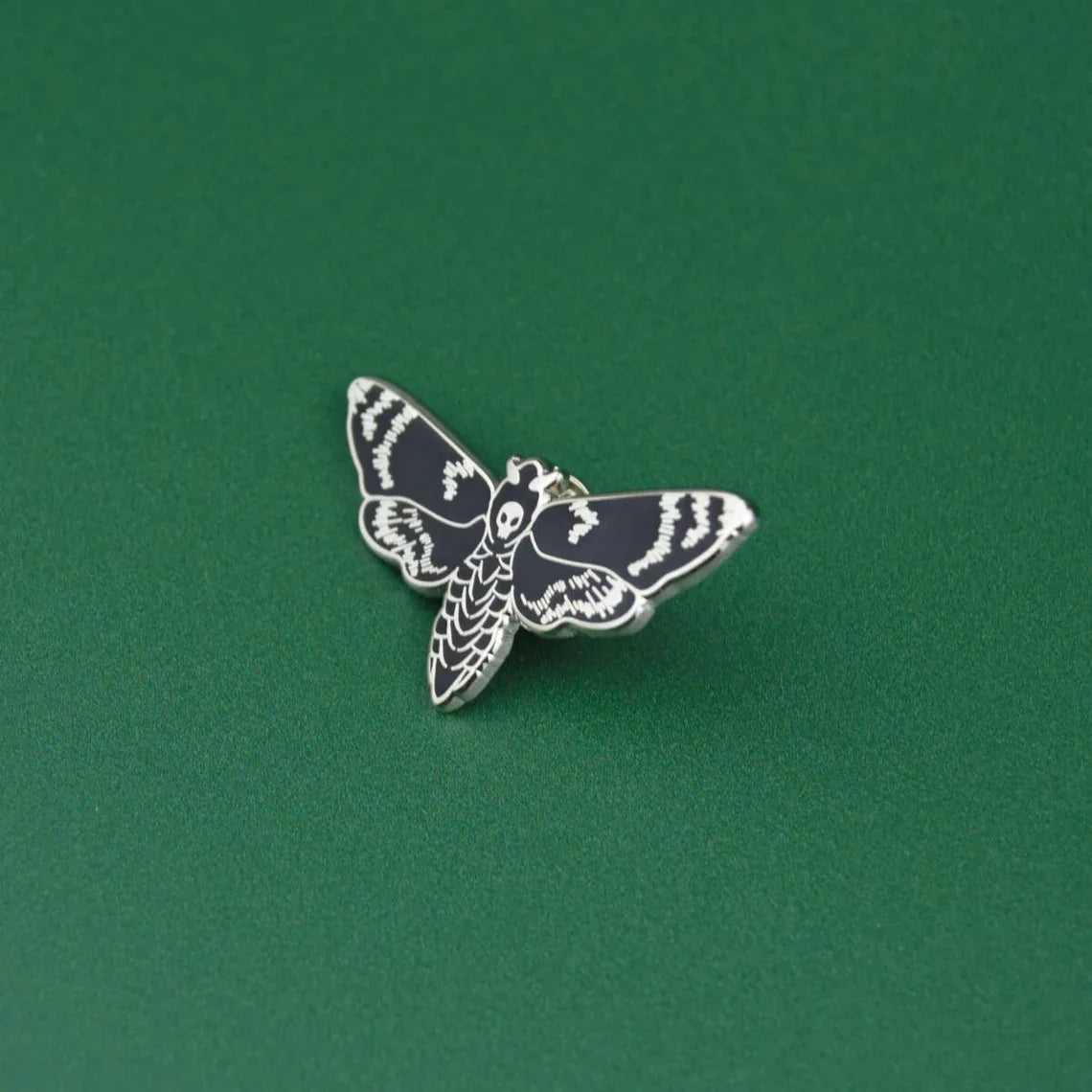 Halloween Moth Spooky Hard Enamel Pin Nickel-Free Brooch / Death's-head Hawkmoth Skull Gothic Badge