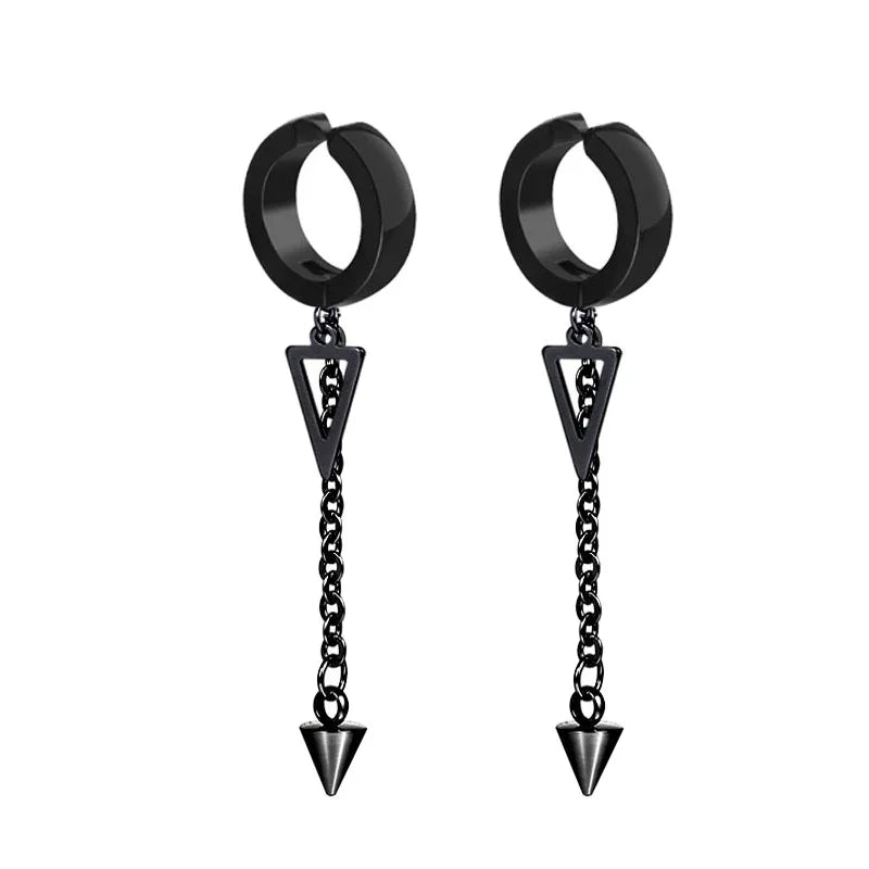 1 pairs No Piercing Earrings Titanium Steel Clip-on Fake Earring Round Ear Clip For Women Men Punk Party Fashion Sexy Jewelry