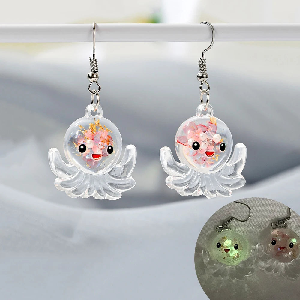 Ghost in Bottle Earrings Glow in the Dark Ghost Dangle Earrings Luminous Halloween Jewelry for Women and Girl
