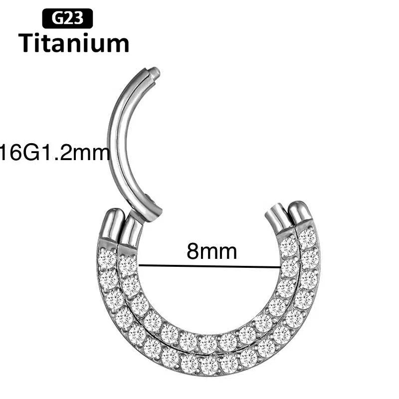 F136 Titanium Piercing Clicker Segment Hoop Nose Rings Earrings Nose Septum Piercing Ear Tragus Cartilage Helix Lip Ear Piercing