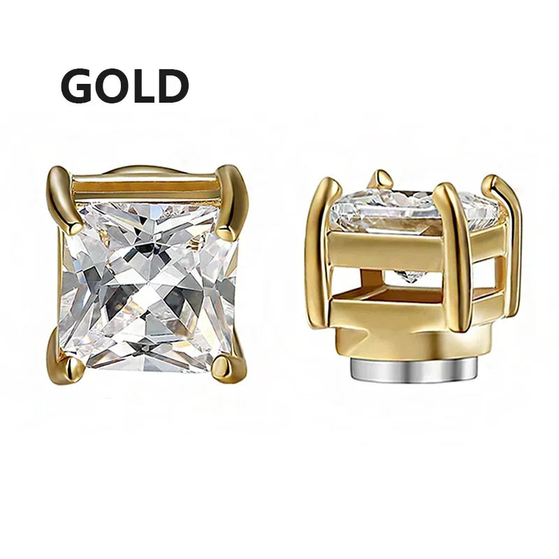 1/6 Pairs Stainless Steel Cross Pendant Clip Earring Non Piercing Fake Hoop Stud Earrings for Men Women Fashion Jewelry