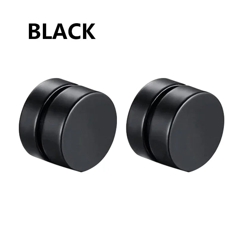1 pairs No Piercing Earrings Titanium Steel Clip-on Fake Earring Round Ear Clip For Women Men Punk Party Fashion Sexy Jewelry