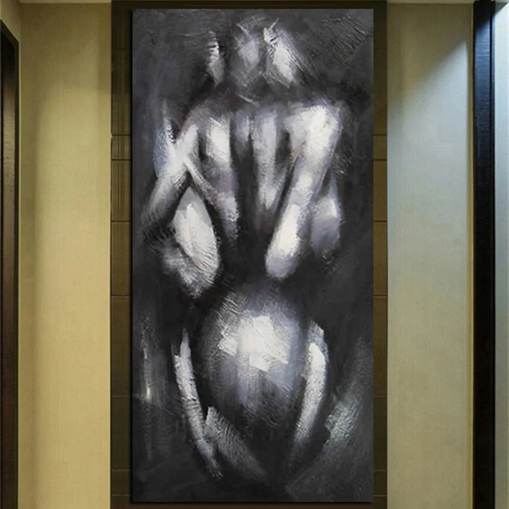 Arthyx Large Handpainted Abstract Naked Woman Oil Paintings on Canvas Wall Art Picture Modern Posters For Living Room Home Decor