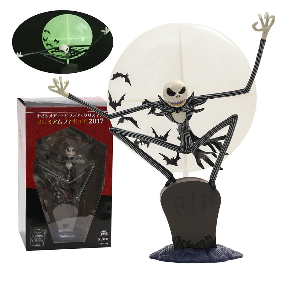 Luminous Jack Skellington Nightmare before Christmas PVC Figure Collection Model Toy Xmas Gift