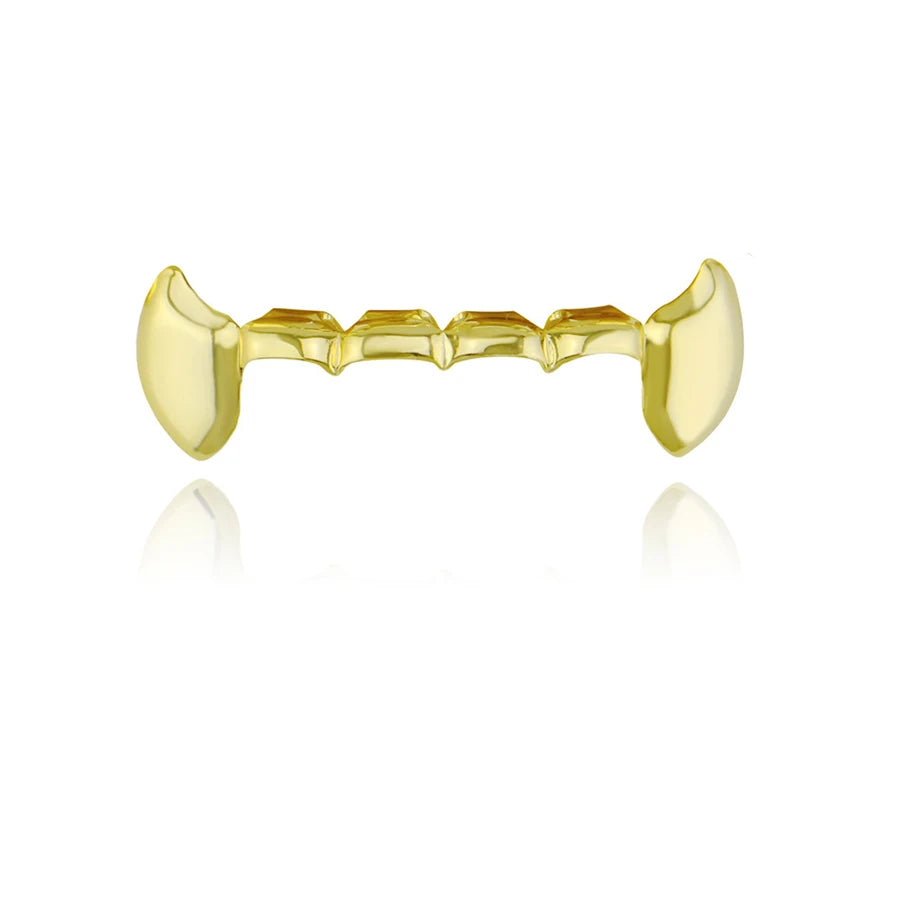 HipHop Classic Single Teeth Grillz Golden Tooth Caps Decor 14K Gold Plated Dental Grills Body Jewelry For Women Men
