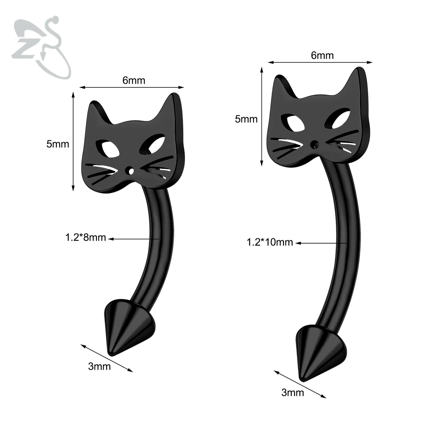 ZS 1 PC Punk 16G Stainelss Steel Eyebrow Piercing Men Pumpkin Ghost Eyebrows Ring Lip Belly Piercings Hallowmas Jewelry 8/10MM