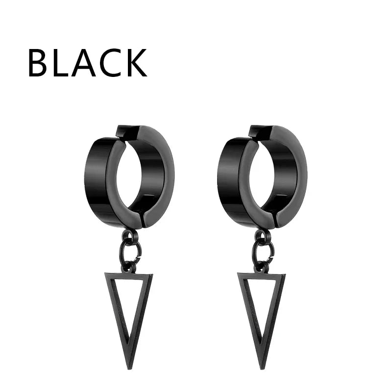 1 pairs No Piercing Earrings Titanium Steel Clip-on Fake Earring Round Ear Clip For Women Men Punk Party Fashion Sexy Jewelry
