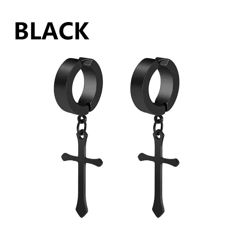 1/6 pairs No Piercing Earrings Titanium Steel Clip-on Fake Earring Round Ear Clip For Women Men Punk Party Fashion Sexy Jewelry