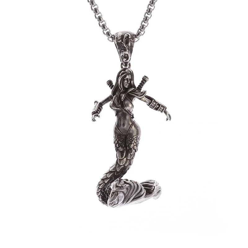 Fashionable and Sexy Female Baseball Player Statue Pendant Necklace Men and Women Hip-Hop Trend Jewelry Couple Gifts