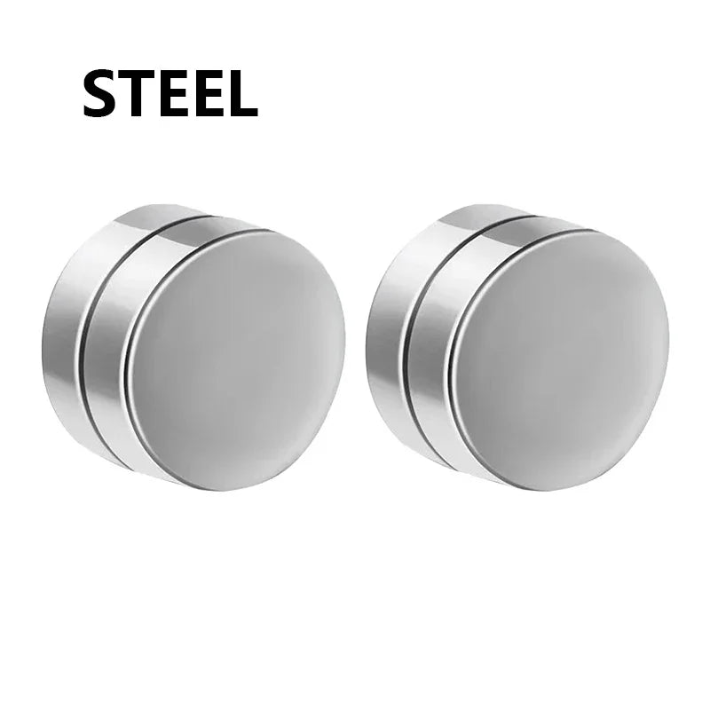 1/6 Pairs Stainless Steel Cross Pendant Clip Earring Non Piercing Fake Hoop Stud Earrings for Men Women Fashion Jewelry