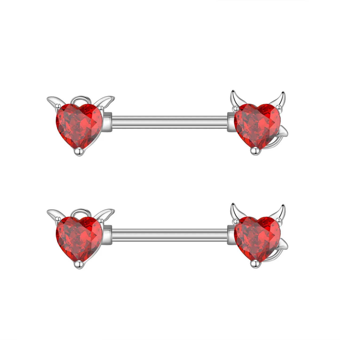 2pcs Cute Nipple Piercings Barbell Stainless Steel Crystal Nipple Shield Cover Heart Flower Nipple Rings Jewelry Body 1.6mm*16mm