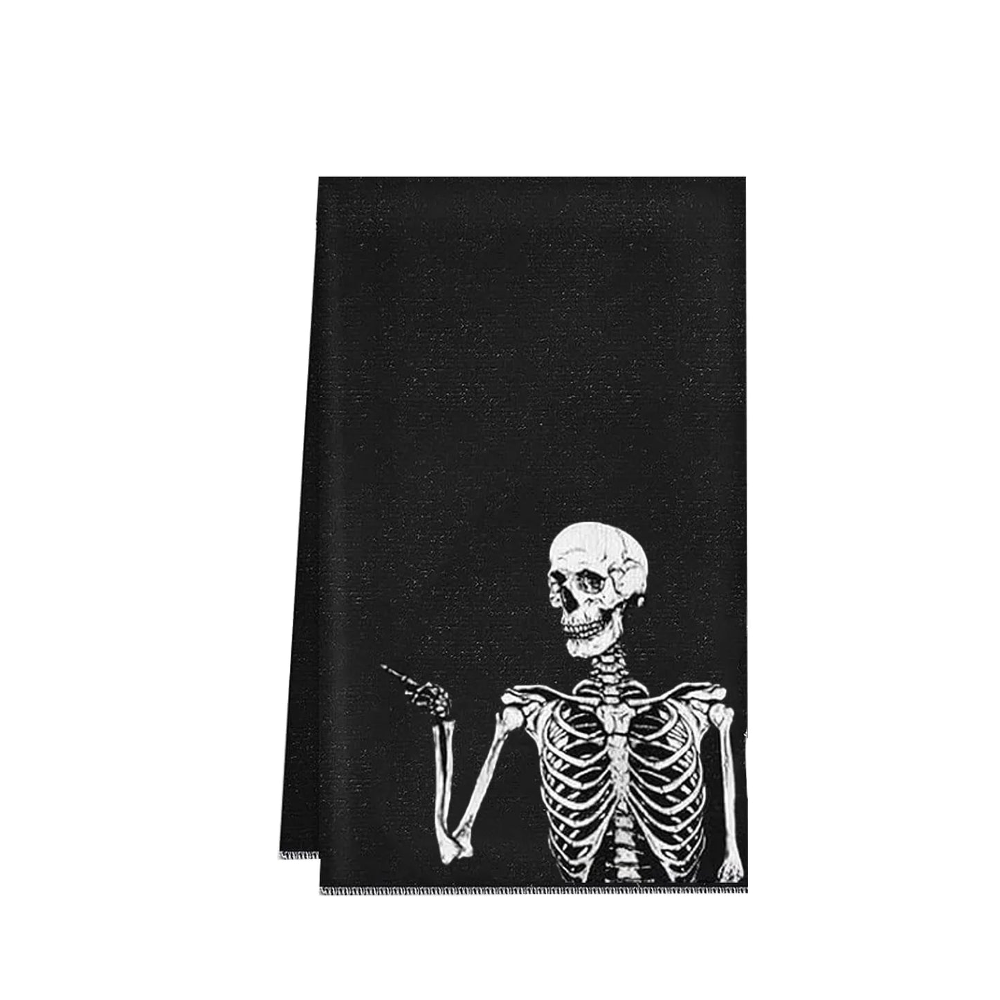 Halloween Kitchen Towels Gift Rock and Roll Skeleton Hippie Skull Dish Towels Absorbent Bathroom Gift Halloween decoration