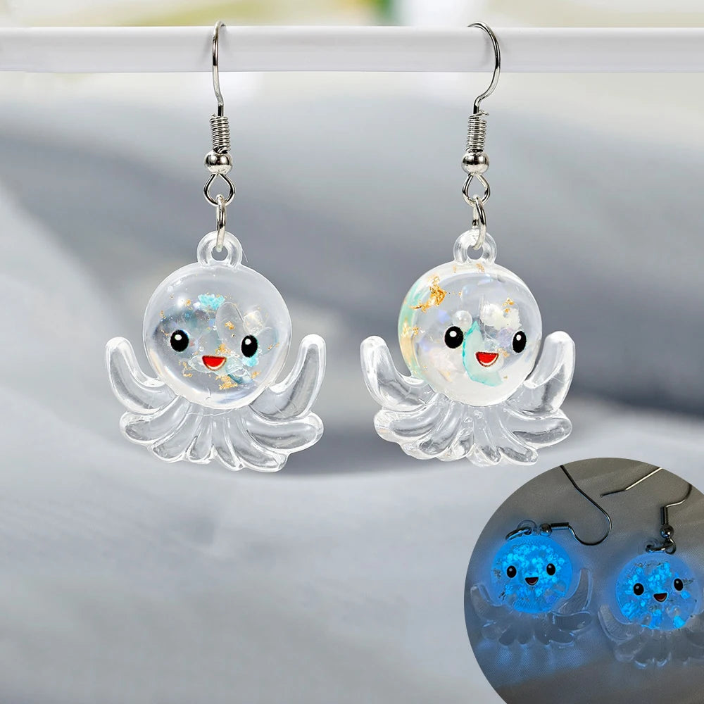 Ghost in Bottle Earrings Glow in the Dark Ghost Dangle Earrings Luminous Halloween Jewelry for Women and Girl