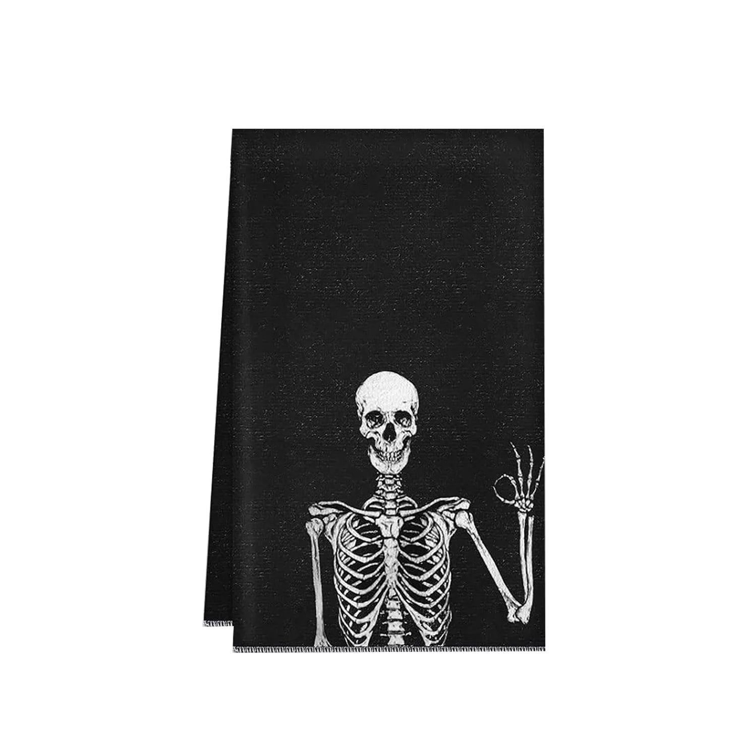 Halloween Kitchen Towels Gift Rock and Roll Skeleton Hippie Skull Dish Towels Absorbent Bathroom Gift Halloween decoration