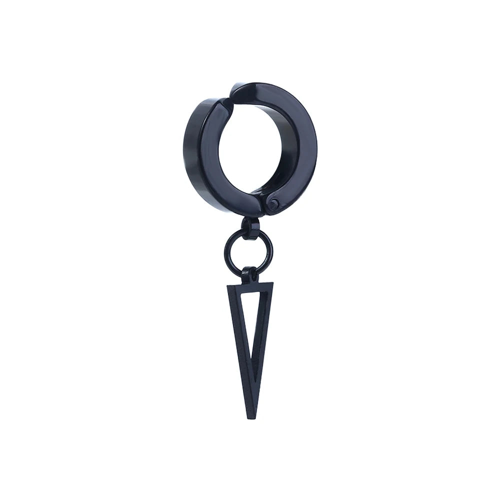 1 Pcs Geometric Triangle Cross Fake Piercing Ear Cuff Men Woman No Hole Stainless Steel Fashion Jewelry