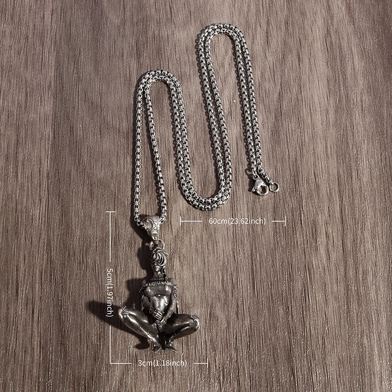 Retro Punk Killer Pendant Necklace for Men and Women Personalized Cool Jewelry Unique Gift for Couples