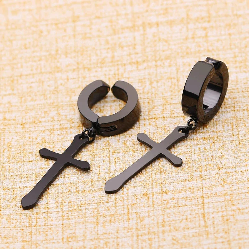 1/6 pairs No Piercing Earrings Titanium Steel Clip-on Fake Earring Round Ear Clip For Women Men Punk Party Fashion Sexy Jewelry