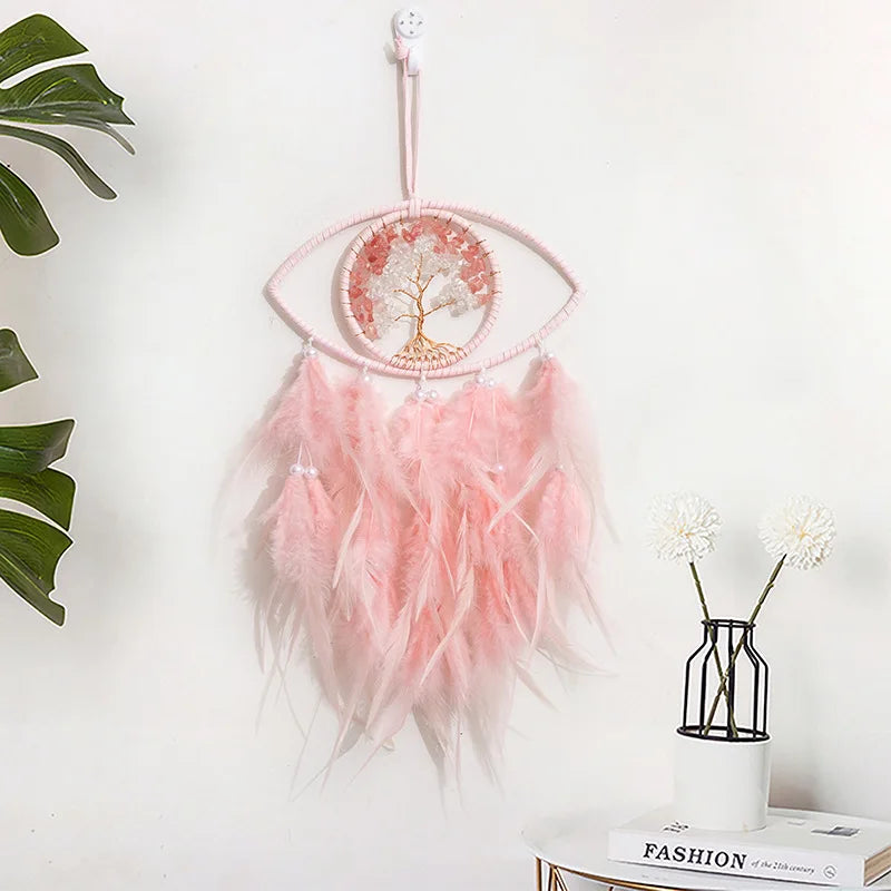 Evil Eye Dream Catcher For Bedroom With Lights Wall Hanging Dream Catchers Witch Dark Decor Gothic Wall Dreamcatchers Craft Gift