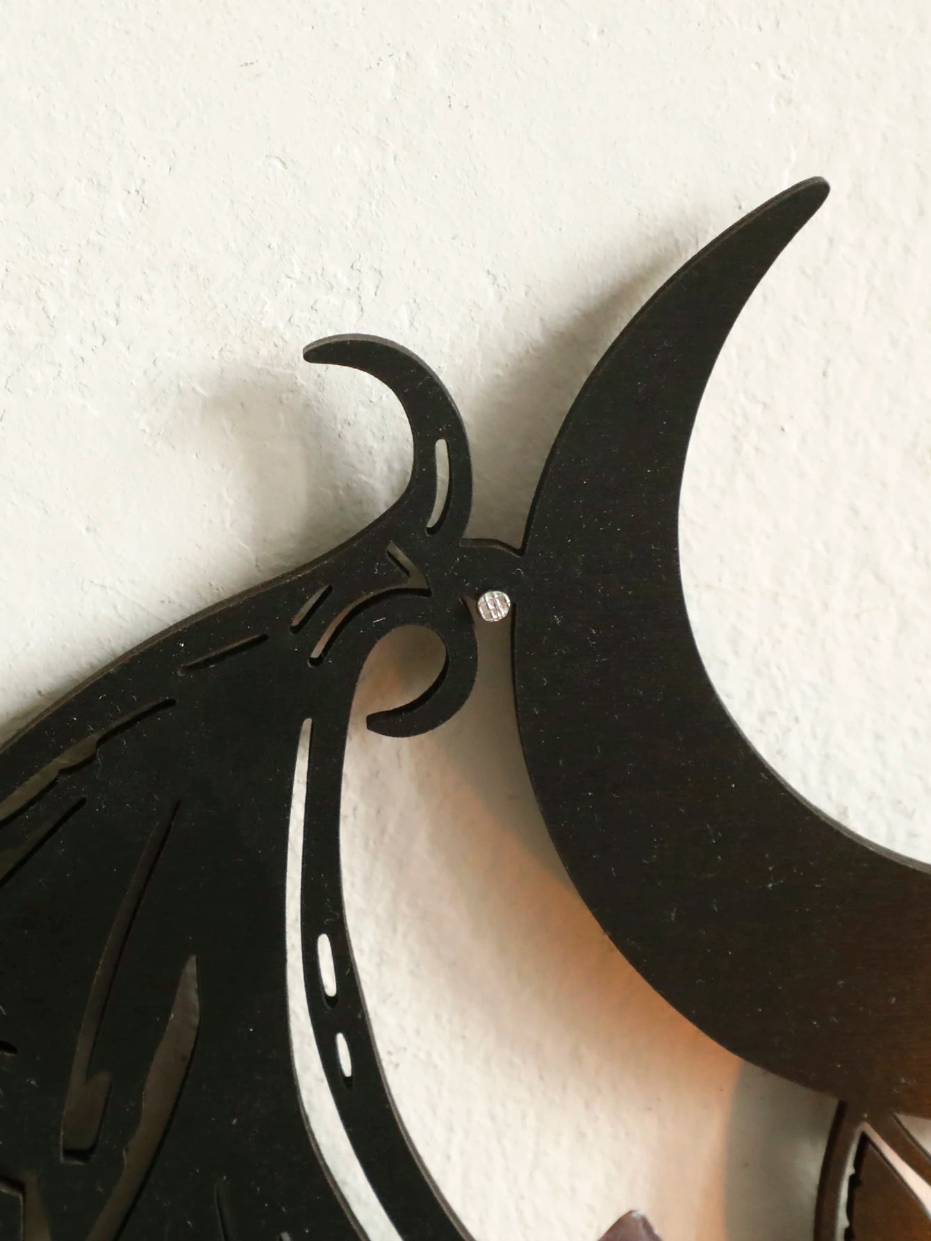 Black Wooden Wall Shelf Gothic Bat Moon Profiling Hollow Pattern Floating Shelf Crystal Holder Goth Home Decor Witch Room Decor