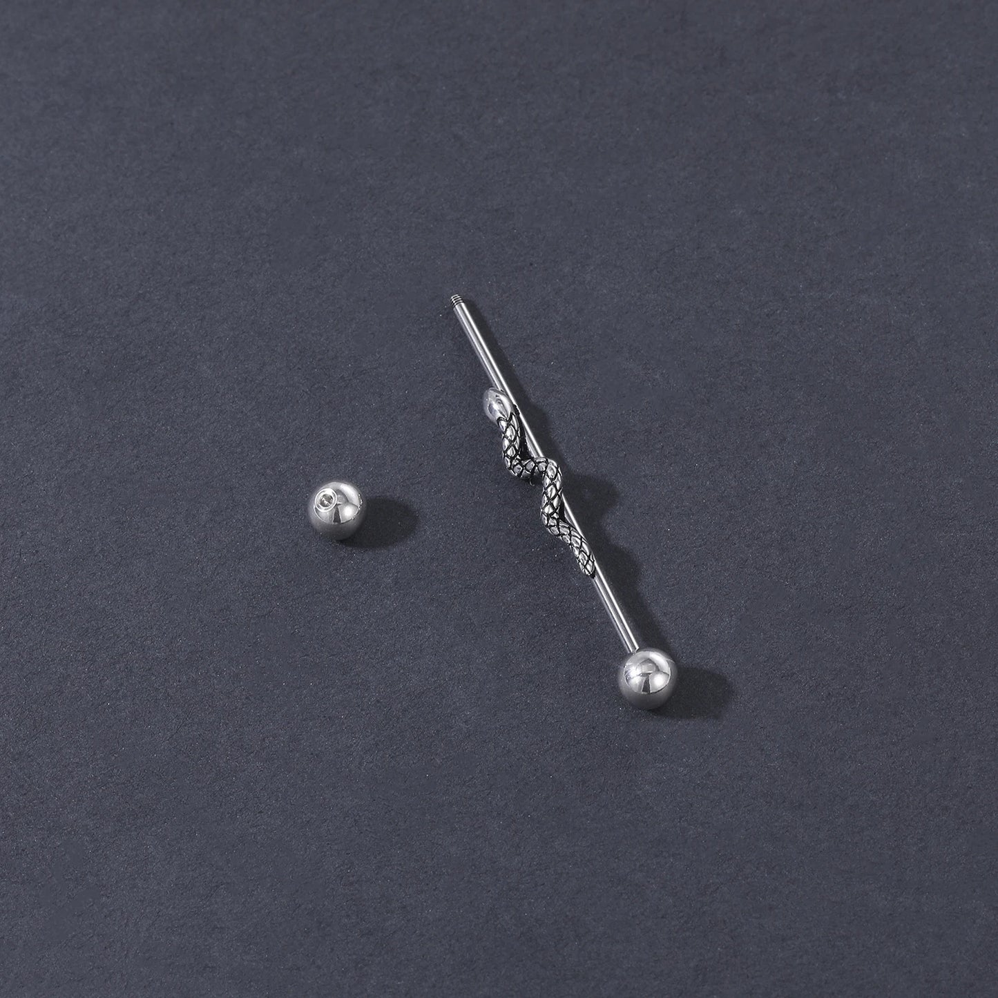 AOEDEJ Industrial Piercing Earring Women Stainless Steel Helix Ear Piercing Dragon Snake Long Earring Jewelry Barbell Earring