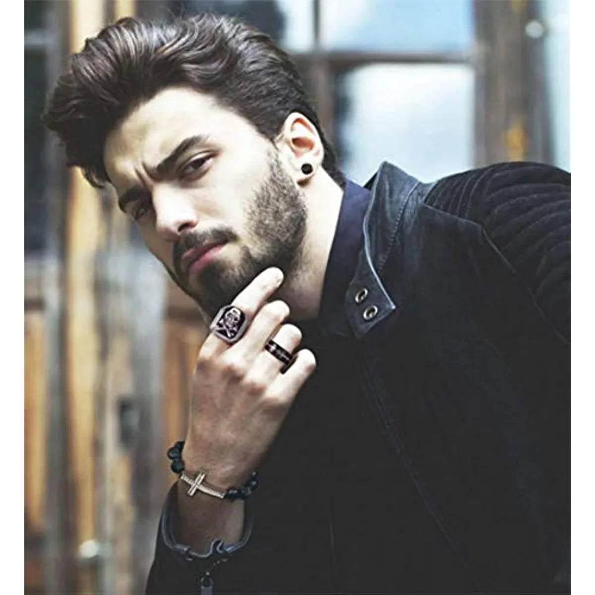 1/6 Pairs Stainless Steel Cross Pendant Clip Earring Non Piercing Fake Hoop Stud Earrings for Men Women Fashion Jewelry