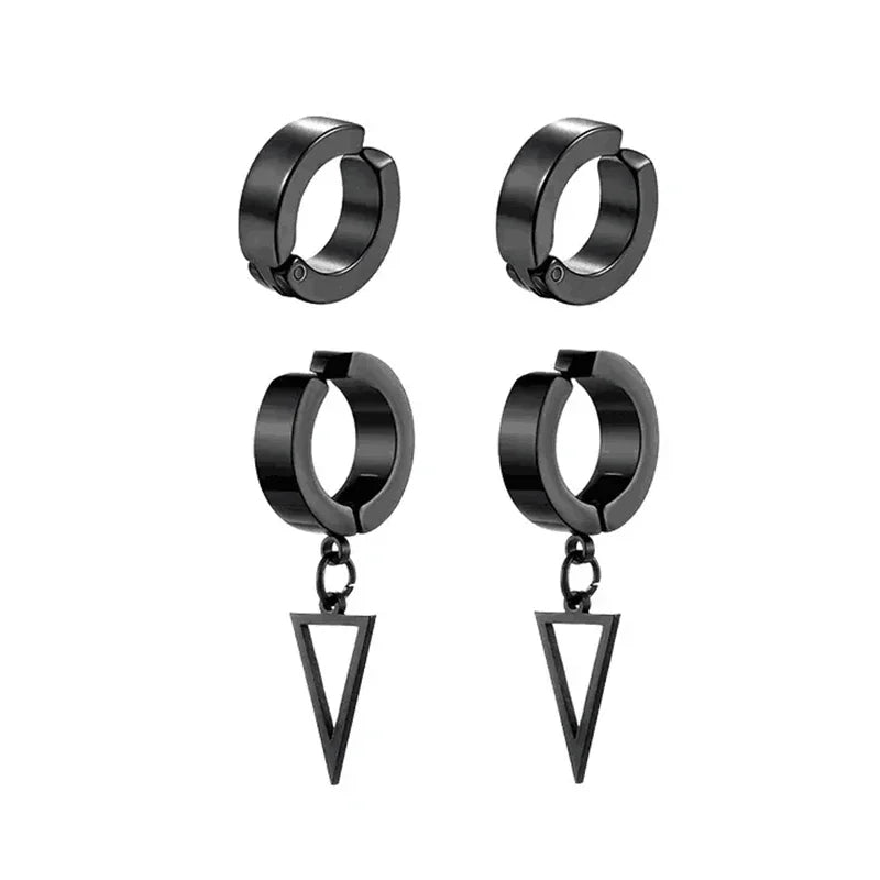 1 pairs No Piercing Earrings Titanium Steel Clip-on Fake Earring Round Ear Clip For Women Men Punk Party Fashion Sexy Jewelry