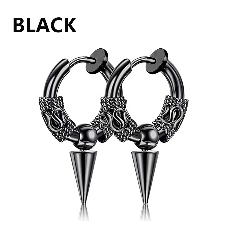 1Pair Unisex Punk Fashion Cross Pendant Ear Clip Non-Piercing Earrings Fake Earrings Gift for Men Women Jewelry Daily Wear