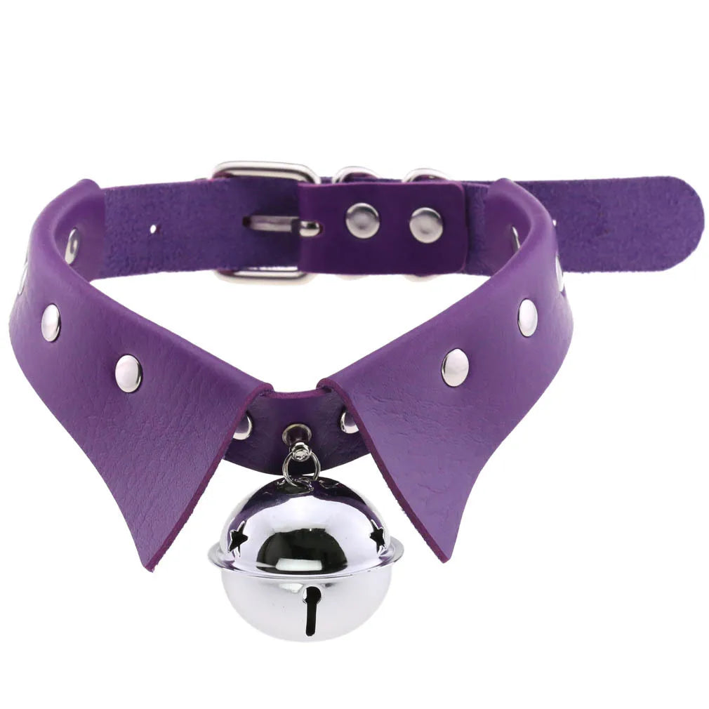 DIEZI Vintage Purple PU Leather Choker Necklace For Women Men Gift Punk Gothic Statement Collar Pendant Necklace New Jewelry