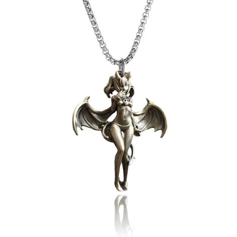 Fashion Cartoon Cute and Well-Behaved Cat Ears Goddess Necklace Ladies Pendant Anime Maid Cosplay Jewelry Gift for Girls