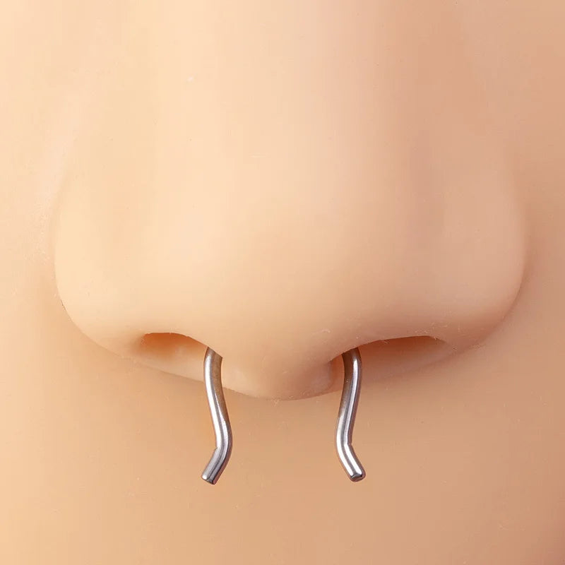 9pcs Hoop Nose Ring Septum Piercing Set Silver Color Surgical Steel Cartilage Earring Tragus Helix Circular BCR Ear Body Jewelry