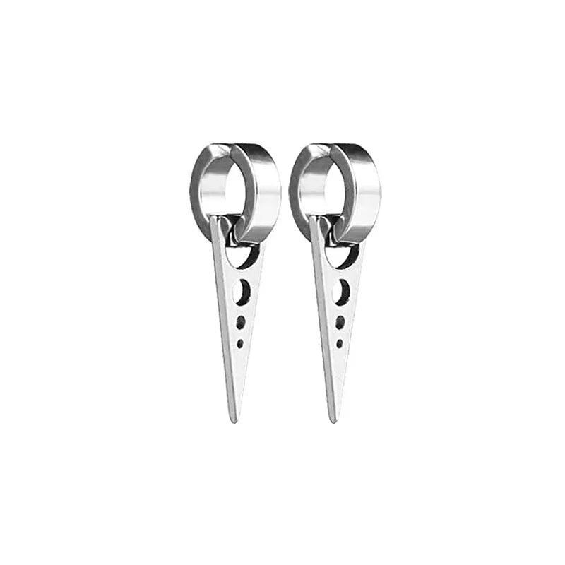 1Pair Unisex Punk Fashion Cross Pendant Ear Clip Non-Piercing Earrings Fake Earrings Gift for Men Women Jewelry Daily Wear