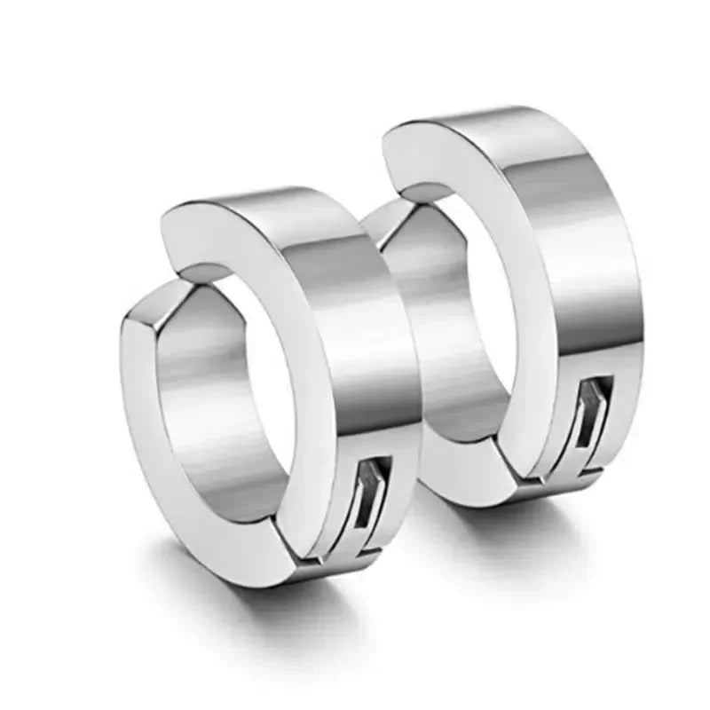 1/6 Pairs Stainless Steel Cross Pendant Clip Earring Non Piercing Fake Hoop Stud Earrings for Men Women Fashion Jewelry