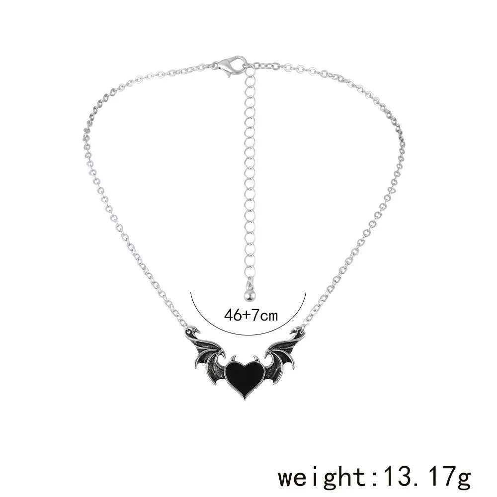 Gothic Bat Necklace for Women Men Punk Hip Hop Rock Vintage Metal Pendant Necklace Party Halloween Jewelry Gifts Cool Thing 2023