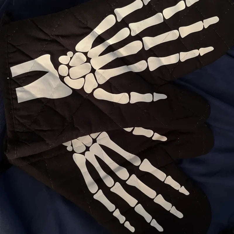 halloween Skeleton Hand Soft Oven Mitt set Housewarming Pot Gift Holder Hostess Dad Room Decoration halloween Party Supplies