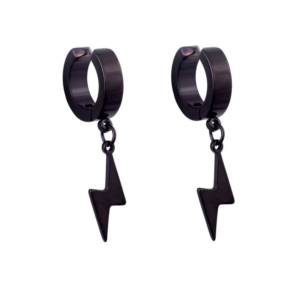 1Pair Unisex Punk Fashion Cross Pendant Ear Clip Non-Piercing Earrings Fake Earrings Gift for Men Women Jewelry Daily Wear