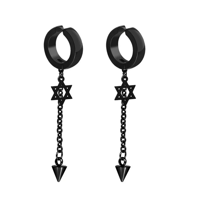 1 pairs No Piercing Earrings Titanium Steel Clip-on Fake Earring Round Ear Clip For Women Men Punk Party Fashion Sexy Jewelry