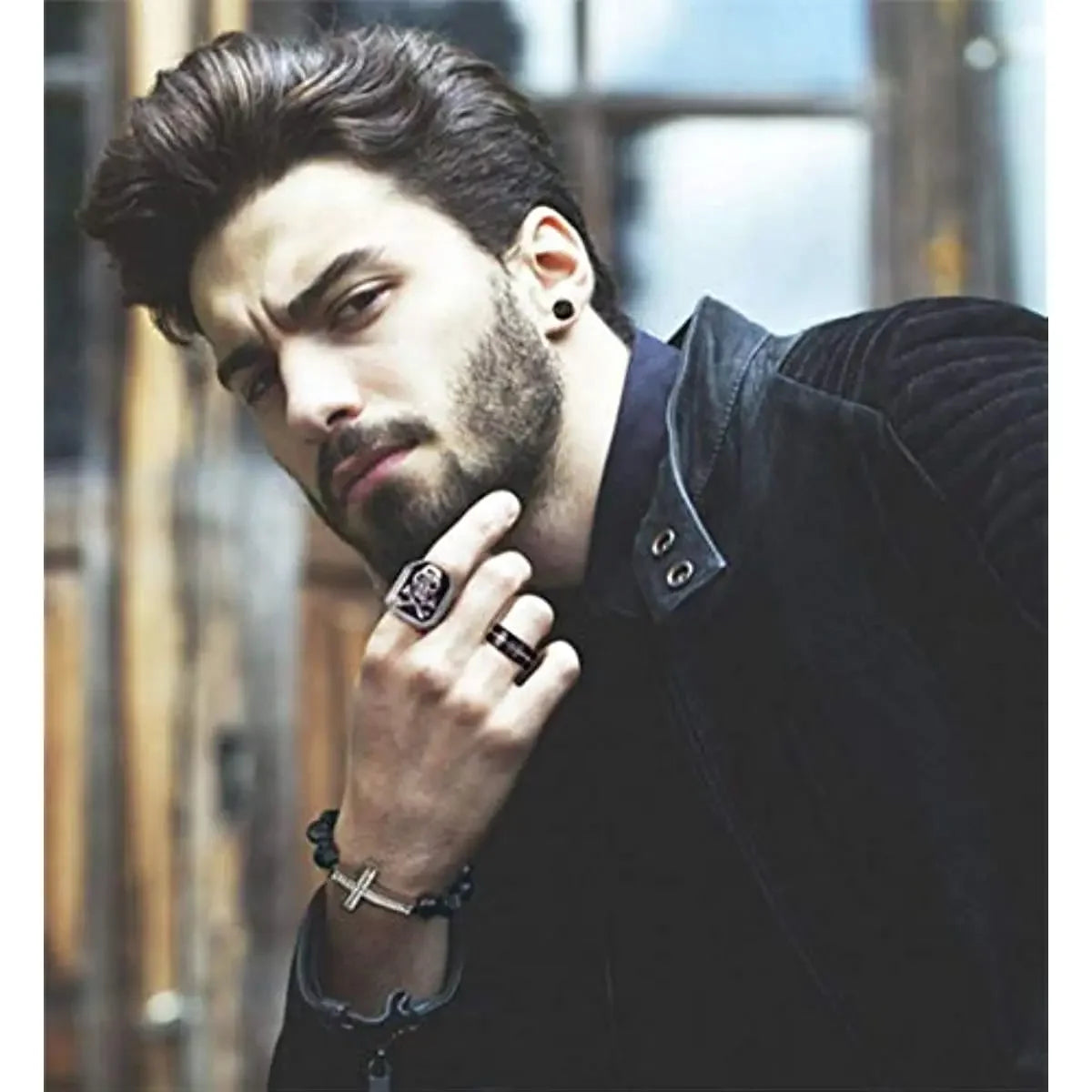 1/6 Pairs Stainless Steel Cross Pendant Clip Earring Non Piercing Fake Hoop Stud Earrings for Men Women Fashion Jewelry