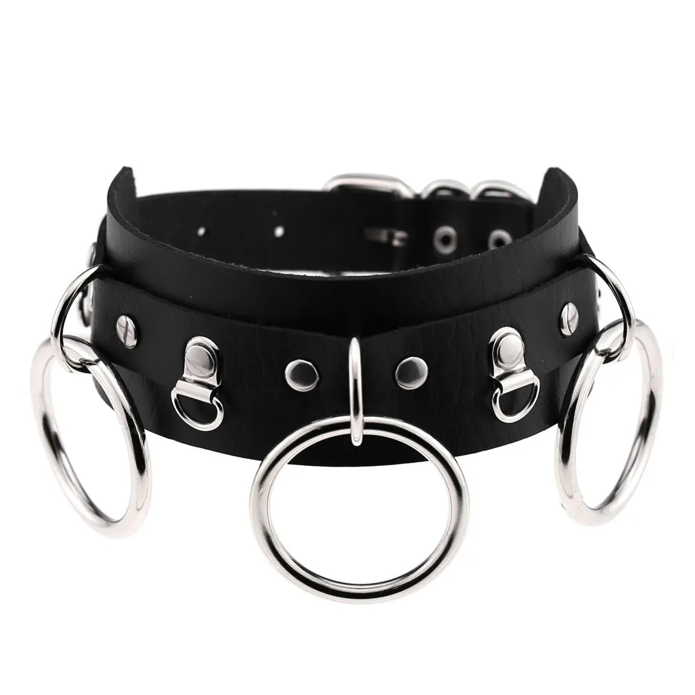 Leather Spiked Choker Punk Collar Women Men Rivets Studded Chocker Chunky Necklace Goth Jewelry Metal Gothic Emo Accessories