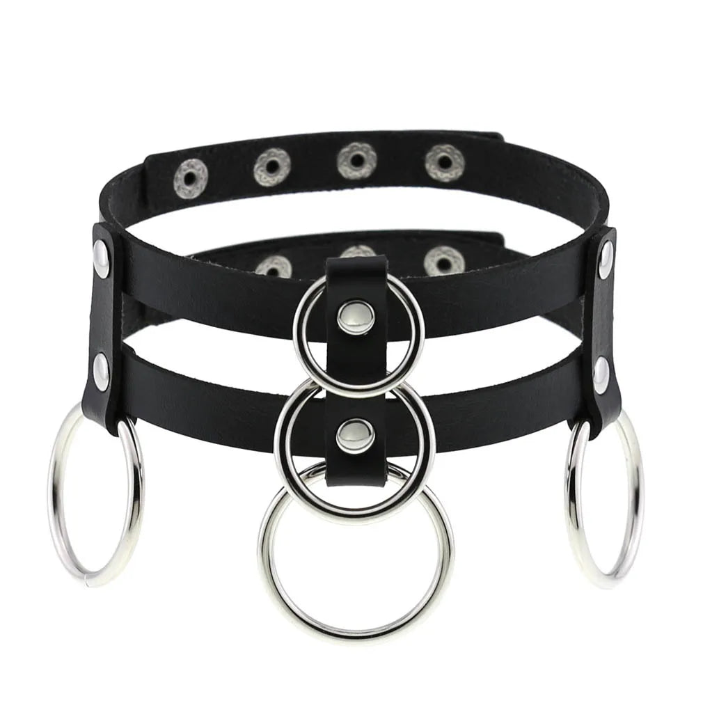 Leather Spiked Choker Punk Collar Women Men Rivets Studded Chocker Chunky Necklace Goth Jewelry Metal Gothic Emo Accessories