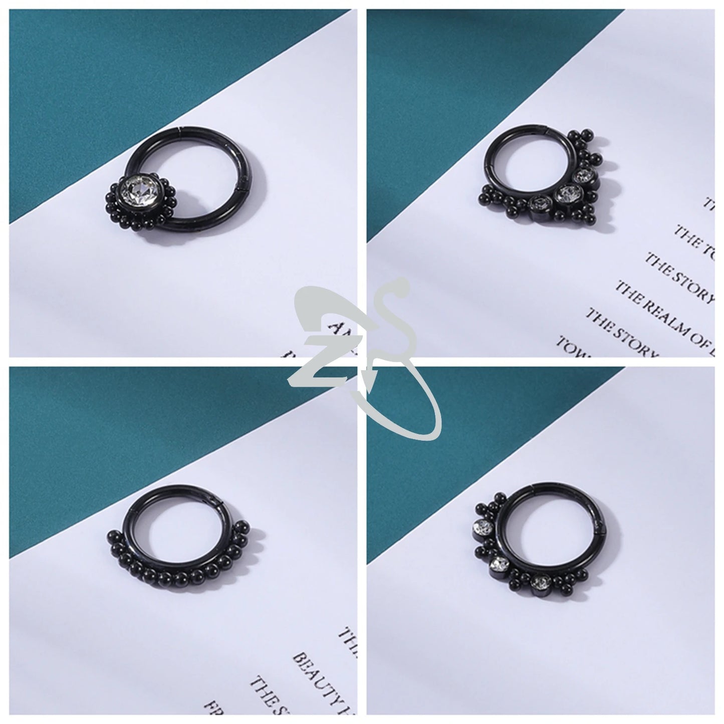 ZS 1 Piece Punk Stainless Steel Nose Ring Men Women Pumpkin Bat Septum Piercings Hallowmas Cartilage Helix Piercing Body Jewelry