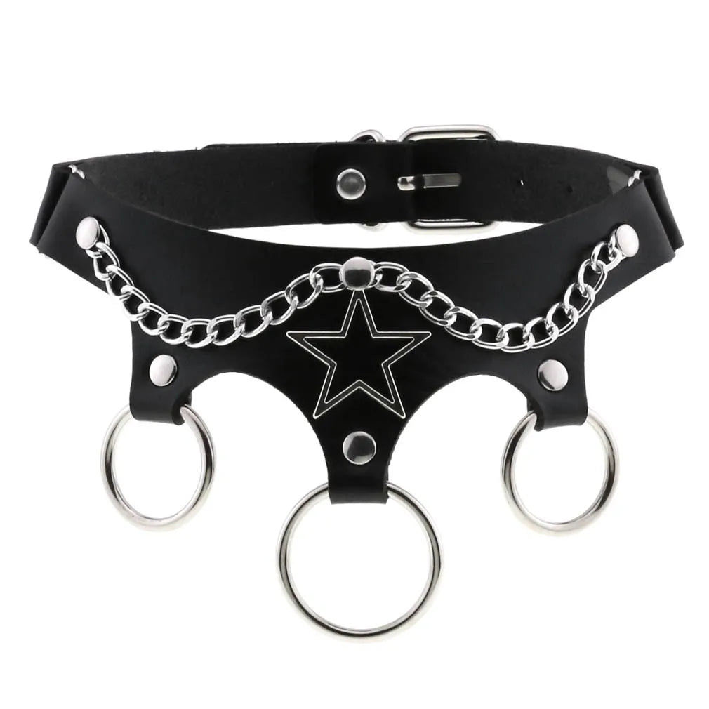 Leather Spiked Choker Punk Collar Women Men Rivets Studded Chocker Chunky Necklace Goth Jewelry Metal Gothic Emo Accessories