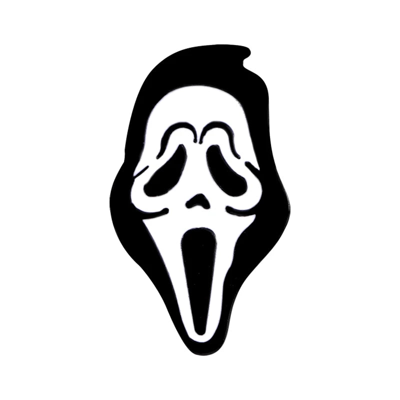 Call Me Enamel Pins What's Your Favorite Scary Movie Custom Brooches Lapel Badges Gothic Punk Skeleton Jewelry Gift for Friends