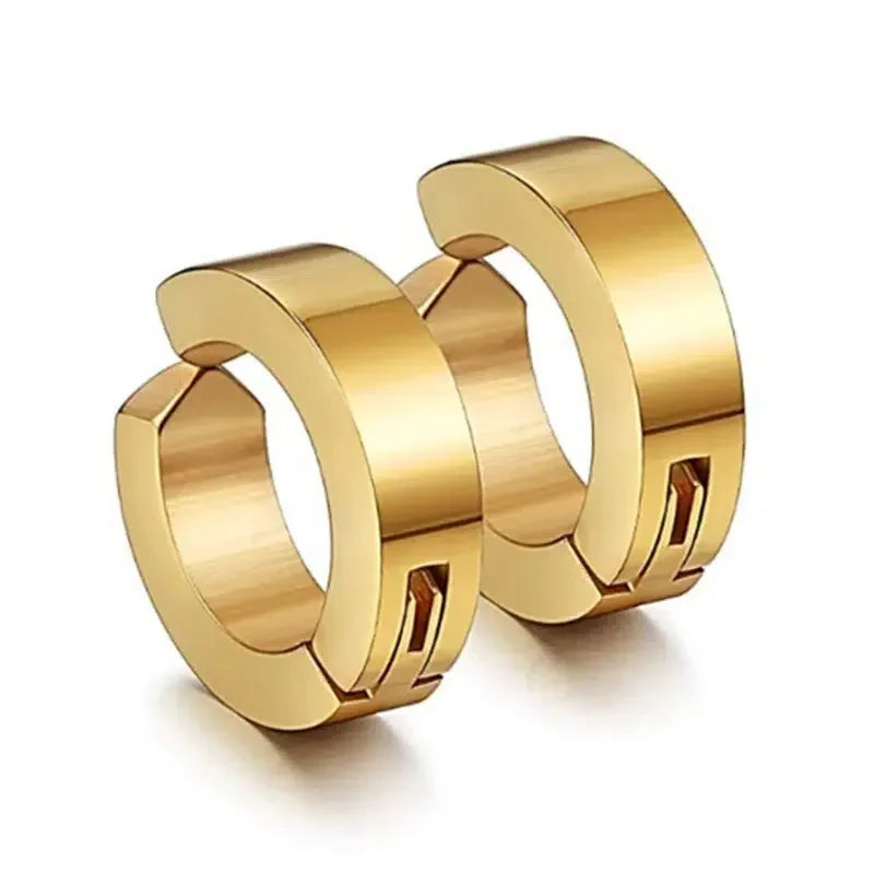 1/6 Pairs Stainless Steel Cross Pendant Clip Earring Non Piercing Fake Hoop Stud Earrings for Men Women Fashion Jewelry